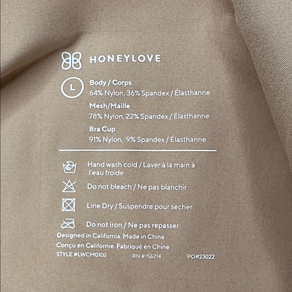 NWT Honeylove LiftWear Cami Bra Top with Built in Shaping Color Sand Size L - Picture 11 of 13